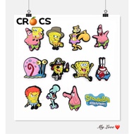 Crocs charm DIY Cute cartoon sponge baby crocs jibbitz hole shoes accessories shoe stickers crocs bu