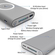 Power bank wireless charger แบตเตอรี่สำรอง 10000 mAh (1269)