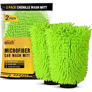 HOMEXCEL Car Wash Gloves, 2P Fleece Microfiber Wash Gloves, No Scratches No Fluff, Rich Foam, Strong