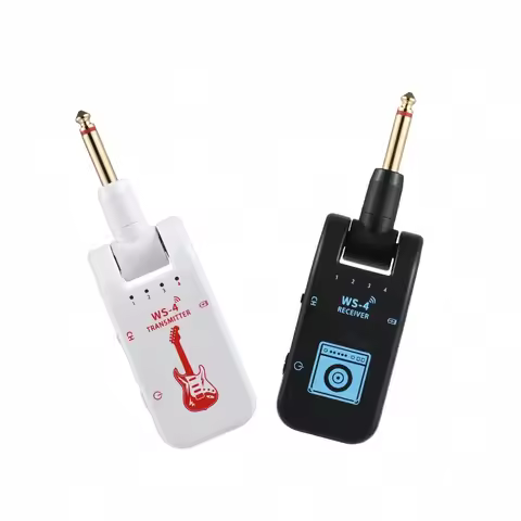Miwayer WS-4 2.4G Wireless Guitar Transmitter & Receiver No Pairing Required 40m Range 10H Battery f