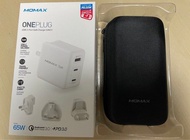 超輕120g全新未開盒NewMOMAX OnePlug 65W 3-Port GAN Charger UM21 65W 氮化鎵3口快速充電器 旅行裝