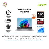 Acer Swift 14 AI SF14-61T-R5C2 14" WUXGA Laptop Pure Silver ( AI 9 365, 32GB, 1TB SSD, ATI, W11, HS+