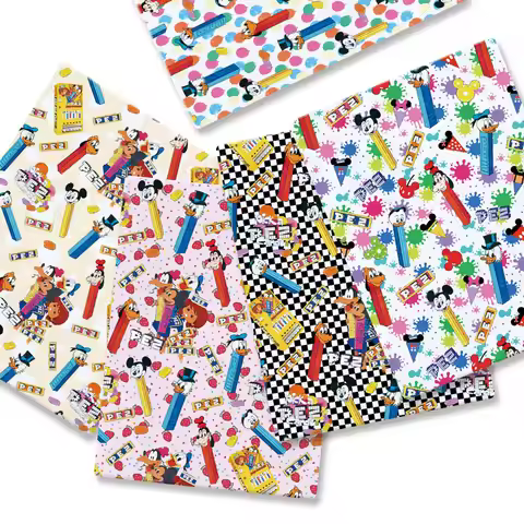 Disney pez candy Cartoon Hot DIY handmade sewing patchwork quilting baby dress home sheet140cm print