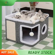 [luxiang.] Multi-Level Indoor Foldable,Cat House- 4-Seasons, Cat Cave Design Scratching Board& Warm 