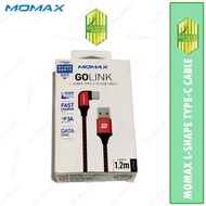 MOMAX L-SHAPE TYPE-C CABLE / USB A TO TYPE C CABLE / L SHAPE TYPE C CABLE / 1.2M TYPE-C CABLE