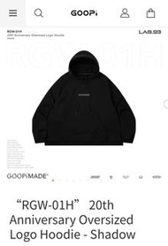 “RGW-01H” 20th Anniversary Oversized Logo Hoodie - Shadow