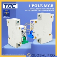 [SIRIM] TBC 1 POLE MCB ( Miniature Circuit Breaker) 6,10,16,20,32,40,50,63 AMP Electric Home Din Rai