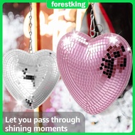 Mirror Disco Ball Hanging Ornament Easy Install Heart Shape Disco Ball Decoration SHOPSBC6354