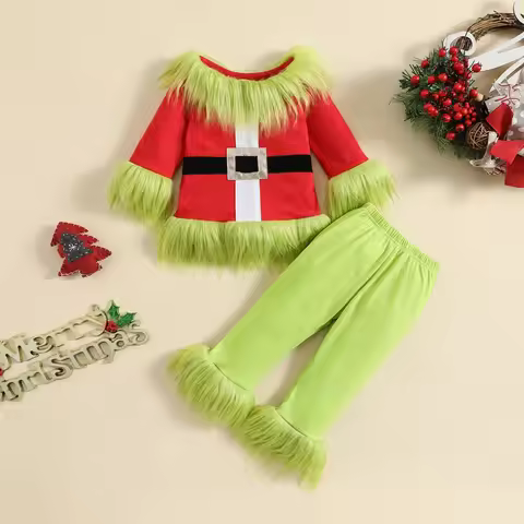 ma&baby 1-5Y Christmas Toddler Kids Baby Girl Boy Clothes Setes Plush Tops Pants Outfits Children Xm