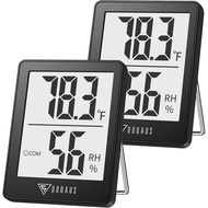DOQAUS Humidity Meter, 2 Pack Room Thermometer Indoor, Hygrometer with 5s Fast Refresh, Temperature 