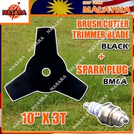 NASARA ~ 10 INCH X 3 TEETH HIGH QUALITY GRASS BRUSH CUTTER TRIMMER BLADE BLACK LAWN RAKE MOWER + BRU