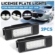 2 x LED License Number Plate Light For Citroen Berlingo C3 C4 C6 C8 Peugeot 307
