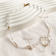 [Peachy Theories] Ailee Choker Set | Ailee Choker and Ring Set | Citrine and White Jade