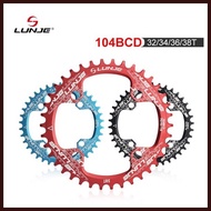 ∮ Chainring Lunje 104BCD Round Narrow Wide Chainring MTB bicycle 32T 34T 36T 38T