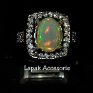 Cincin Batu Akik Asli Natural Opal Kalimaya HQ FULL JARONG Siang Malam Asli Original Super Mewah