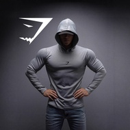 High Stretch Fitness Top Men's Sports Long-Sleeved Hoodie Muscle Training Sweatshirt GYMSHARK