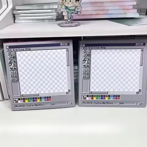 50Pcs Retro Computer Drawing Board Shape Sticky Note Creative Memo Pad Student Message Paper Art Too