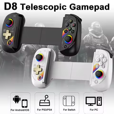 Hot Sale BSP D8 RGB Tablet Controller Wireless Handle For Switch Game Bluetooth Stretching Joystick 
