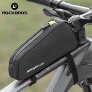 ROCKBROS ขี่จักรยานจักรยานด้านบนจักรยานกระเป๋าทรงกระบอกใส่ด้านหน้ากรอบกันน้ำกระเป๋าจุมาก1.1L MTB สะท้อนแสงตะกร้าติดจักรยาน