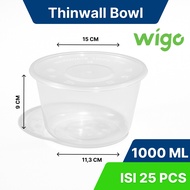 THINWALL Wigo BOWL (BOWL) 1000ml contains 25 pcs, Fruit Salad Cup, Vegetable Salad Cup, Meatball Cup