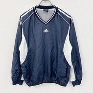 adidas套頭夾克，海軍藍和白色，S碼，古著。
