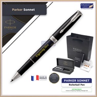 Parker Sonnet Rollerball Pen - Black Chrome Trim (with Black - Medium (M) Refill) / /