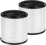 isinlive 4-in-1 True HEPA Replacement Filter Compatible with SilverOnyx 5-Speed Air Purifier Best HEPA H13 Filter for Pets, Smoke and Dust, for Large Room 500 sq ft Black (2 Pack)