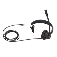 RJ9 Telephone Headset Noise Cancelling Unilateral Corded Business Headphone with Mic for Landline Cu