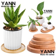 YANN Simple Style Flower Pot Base Gardening Supplies Round Square Bamboo Wooden Tray Home Decoration Flower Pot Stand Plant Bonsai Stand