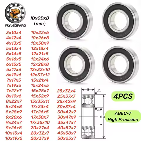 4pcs 6000-2RS Bearing 10x26x8mm Deep Groove Ball Bearing ABEC-7 Chrome Steel 6001 6002 6003 6200 680