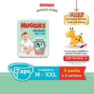 HUGGIES AirSoft Tape M52/ L44/ XXL38/ XXL32 (6 Packs)