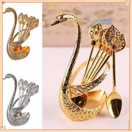 PATCHZY Swan Spoons, Stirring Mixing with 6 Spoons Swan Base Stand Spoons, Creative Table Decoration