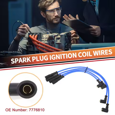 UXCELL 4 Pcs Spark Plug Wire Ignition Coil Cable No.7776810 for Fiat PUNTO (188) 1.2