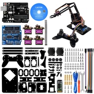 LAFVIN Arduino UNO R3 4DOF Robot Arm Kit Acrylic Claw with CD Tutorial DIY Coding Toys