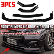 For Q50 Car Front Bumper Lip Spoiler Splitter Lip Diffuser Bumper Guard Apron Body Kit For Infiniti 