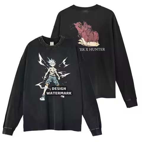 Bandai Anime Zoldyck Killua Sweater Manga H-Hunter X H-Hunter Long Sleeve T Shirt Gon Pullover Hisok