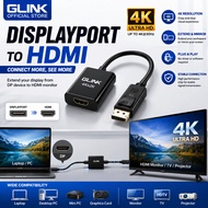 GLINK DisplayPort to HDMI Adapter 4K Converter DP to HDMI Cable for Monitor TV Projector Laptop PC