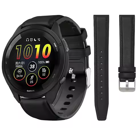 Leather+Silicone 22mm Watch Strap for Garmin Venu 3 2 Replacement Band for Garmin Forerunner 265 255