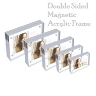 Acrylic Photo Picture Magnet Frame Clear Acrylic Magnetic Poster Display Frame Double Sided New