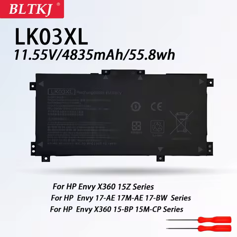 LK03XL 11.55V For HP Laptop Battery envy 15 x360 15-bp 15-cn TPN-W127 W128 W129 W132 HSTNN-LB7U HSTN