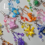 POKEMON KEYCHAIN TRINKETS BEADED MINI FIGURE CLEFAIRY CHANSEY GENGAR