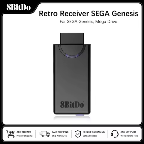 8BitDo Retro Receiver Wireless Bluetooth Adapter Dongle for The Original Sega Genesis and Mega Drive