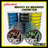 Asuka Bravo X4 Braided Line 100m Pro Series Fishing Line Casting Tali