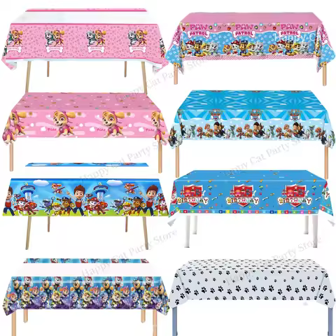 Birthday Paw Patrol Tablecloth Disposable Table Cloth Table Cover Paw Patrol Birthday party Decorati