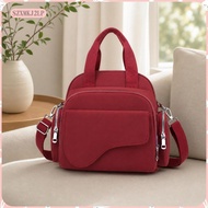 [szxmkj2lp] Women Crossbody Shoulder Bag Nylon Purse with Front Zip Compartment for Work and Errands