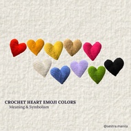HANDMADE Crochet Heart Emoji Plushies | read texts for meanings