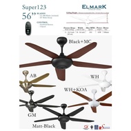 56" CEILING FAN SUPER 123 MATT BLACK 56'' & 52" 5 BLADES TP101 & TP102 ELMARK CEILING FAN WITH LED