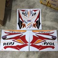 Stiker sticker body stripe cover set (1) honda dash110v1 dash 110 v1 dash110 v1 repsol