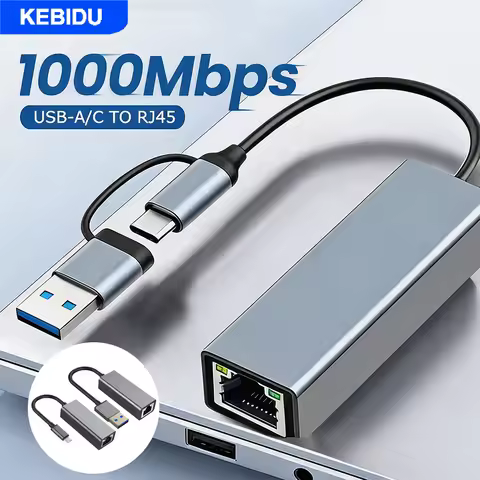 KEBIDU 1000Mbps USB 3.0 Network Card to USB RJ45 Lan For PC MacBook Win 10/11 Xiaomi Ethernet USB Ca