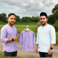 ✨ Kurta Jalur Teluk Belanga 3 Suku   S-3XLCutting Teluk Belanga lengan 3 suku ✔️ Material: Cotton hi